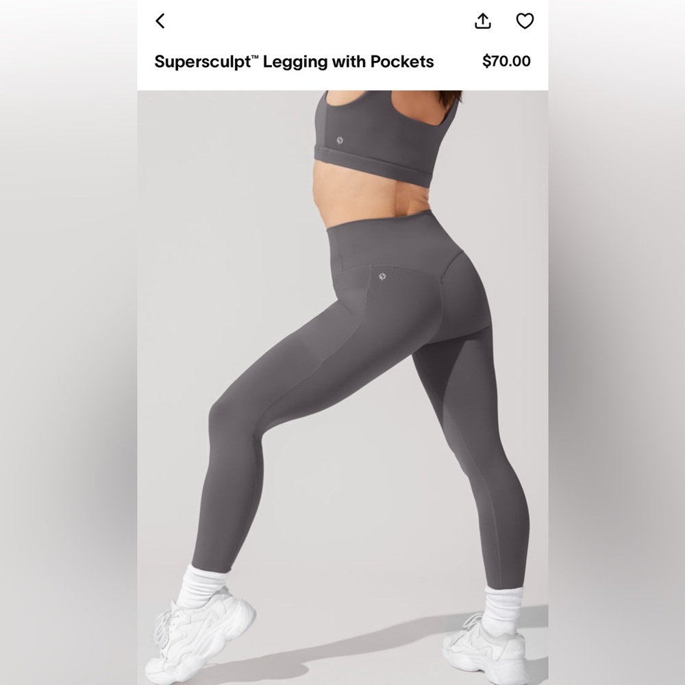 POPFLEX Supersculpt Gray Legging with Pockets 27” Inseam